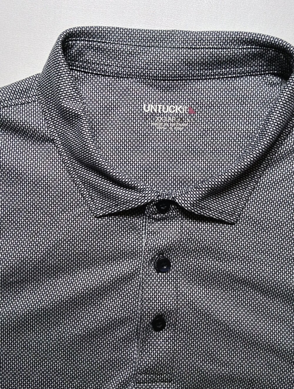 Untuckit Damaschino Diamond Birdseye Long Sleeve Polo Shirt XXL 40775
